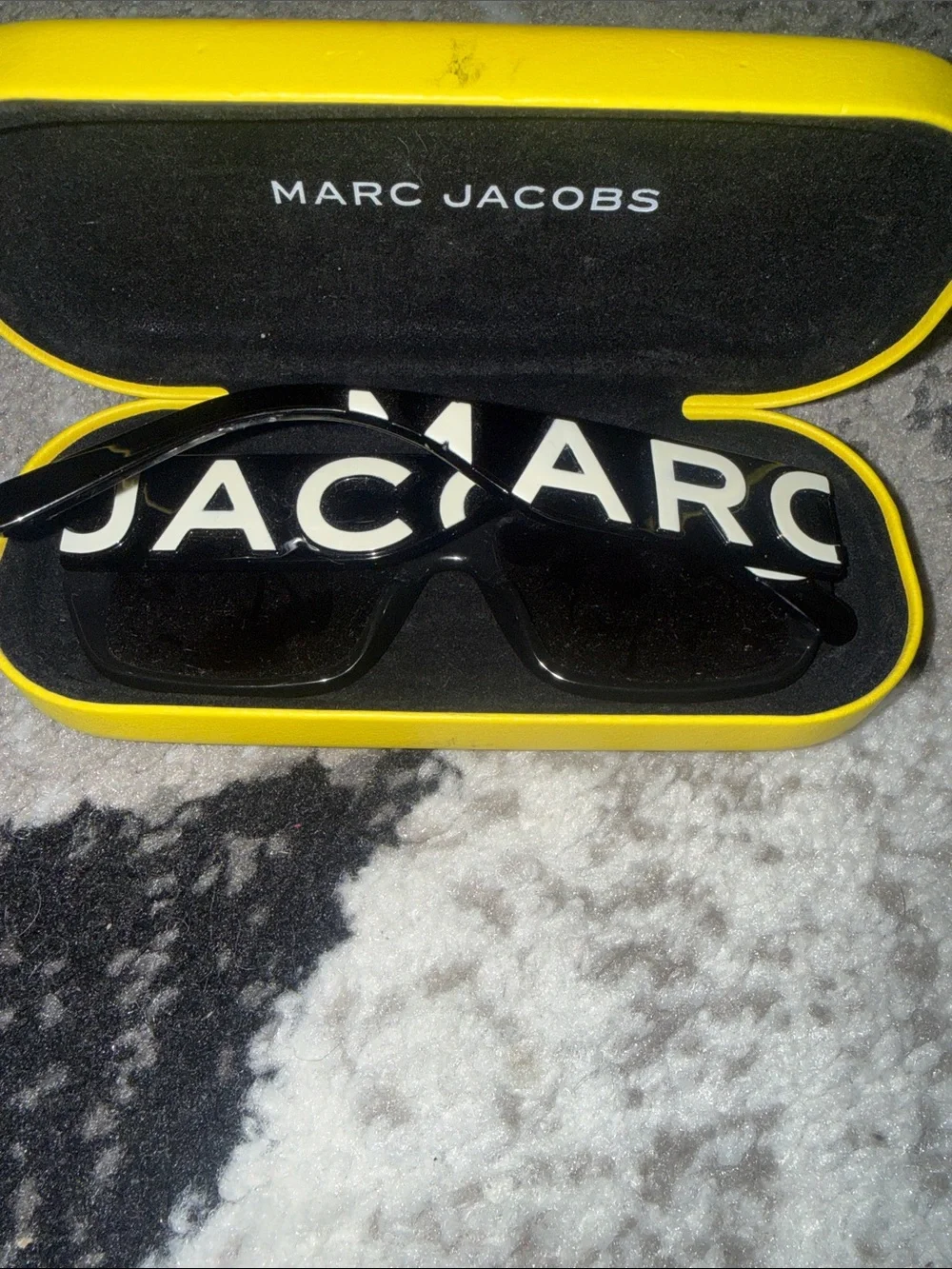 Marc Jacobs Black Sunglasses with Yellow Branded Case